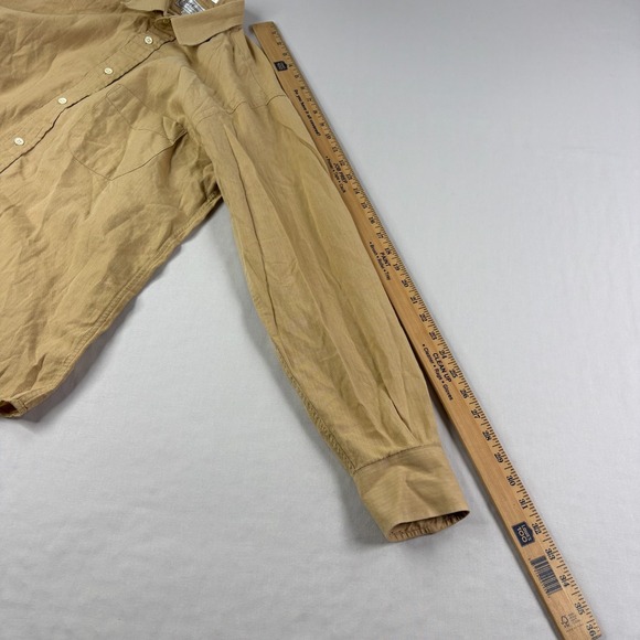 Vintage Burberrys Shirt Mens 16 34 Brown Button Up Long Sleeve Cotton USA Made - Picture 6 of 8